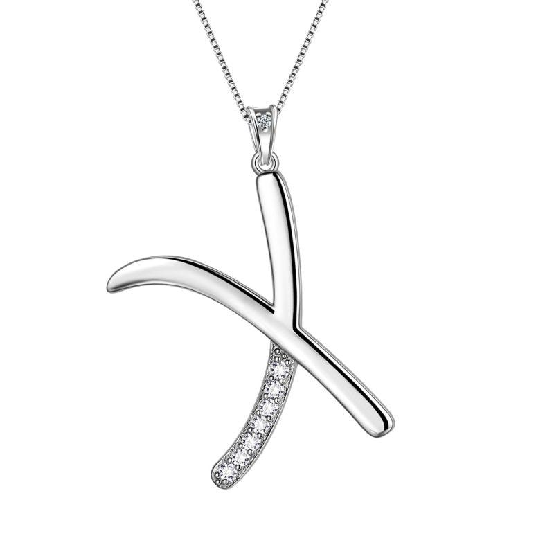 Letter Initial X Necklaces Pendant Chain 925 Sterling Silver - Necklaces - Aurora Tears
