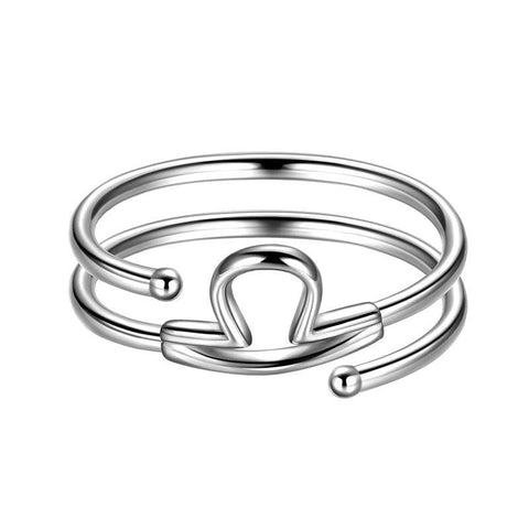 Libra Rings Zodiac Sign Jewelry 925 Sterling Silver - Rings - Aurora Tears
