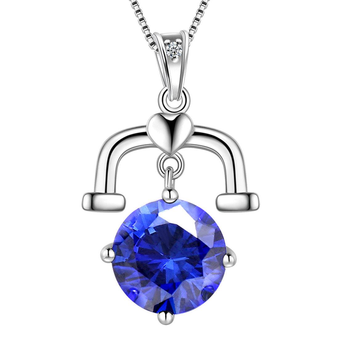 Zodiac Libra Necklace September Birthstone Pendant Crystal - Necklaces - Aurora Tears