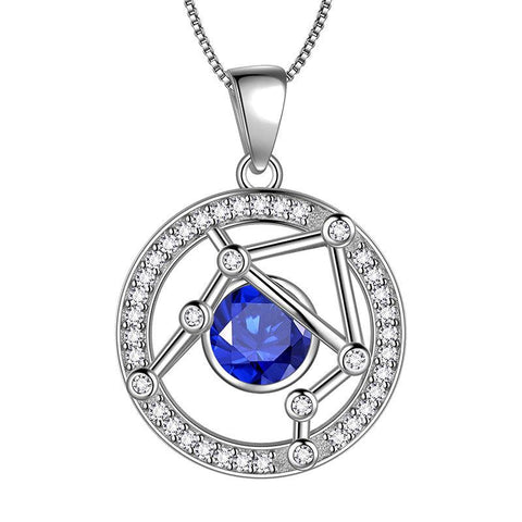 Zodiac Libra Necklace September Birthstone Pendant - Necklaces - Aurora Tears