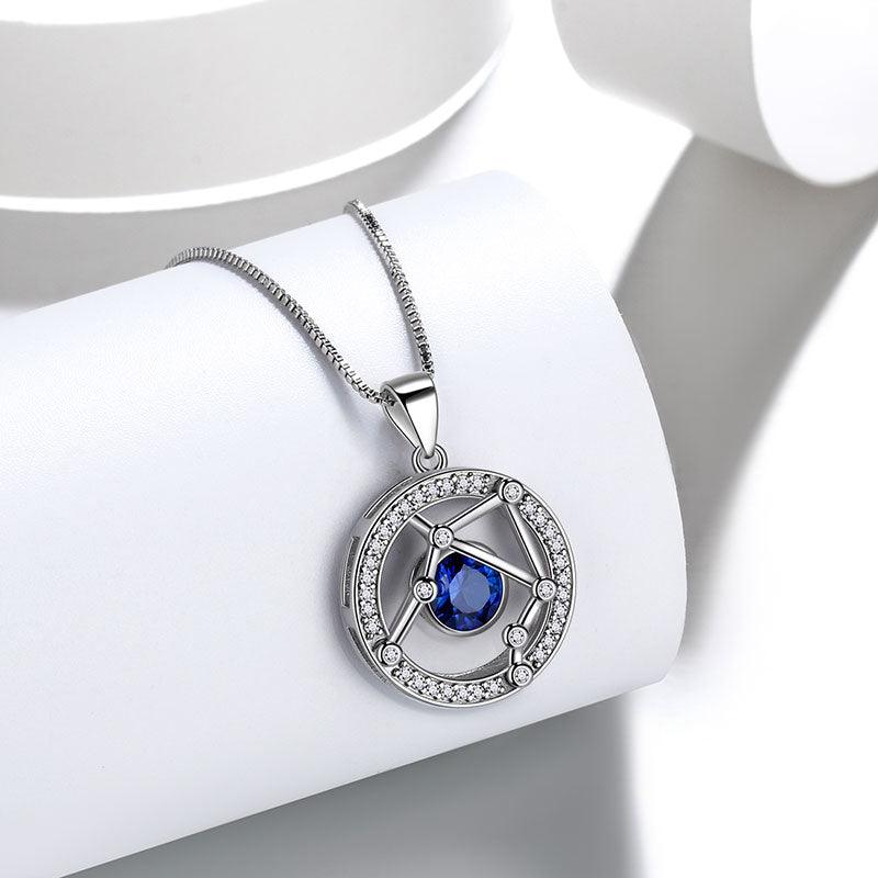 Zodiac Libra Necklace September Birthstone Pendant - Necklaces - Aurora Tears