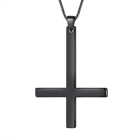 Amazon.com: Rockyu Inverted Cross Necklace for Men Silver Stainless Steel  Chain 24 Inch Cross Pendant 55MM Upside Down Cross Simple Jewelry Gift for  Christmas : Clothing, Shoes & Jewelry