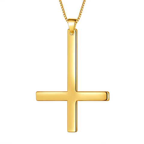 Upside Down Cross Necklace Inverted