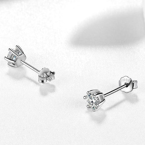 Moissanite Stud Earrings 925 Sterling Silver 6-Prong - Earrings - Aurora Tears