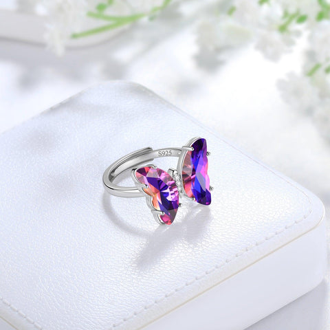 Purple Butterfly Ring February Amethyst Birthstone - Rings - Aurora Tears