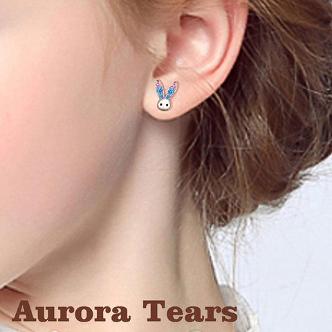 Bunny Rabbit Mini Animal Studs Earrings 925 Sterling Silver - Earrings - Aurora Tears