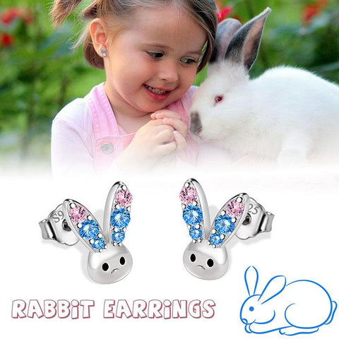 Bunny Rabbit Mini Animal Studs Earrings 925 Sterling Silver - Earrings - Aurora Tears