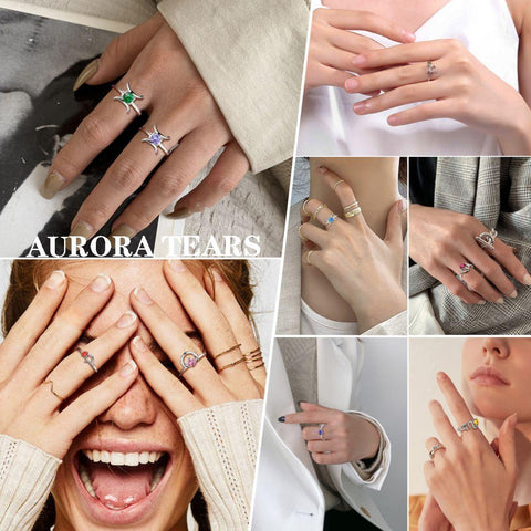 Libra Ring October Tourmaline Birthstone Zodiac - Rings - Aurora Tears