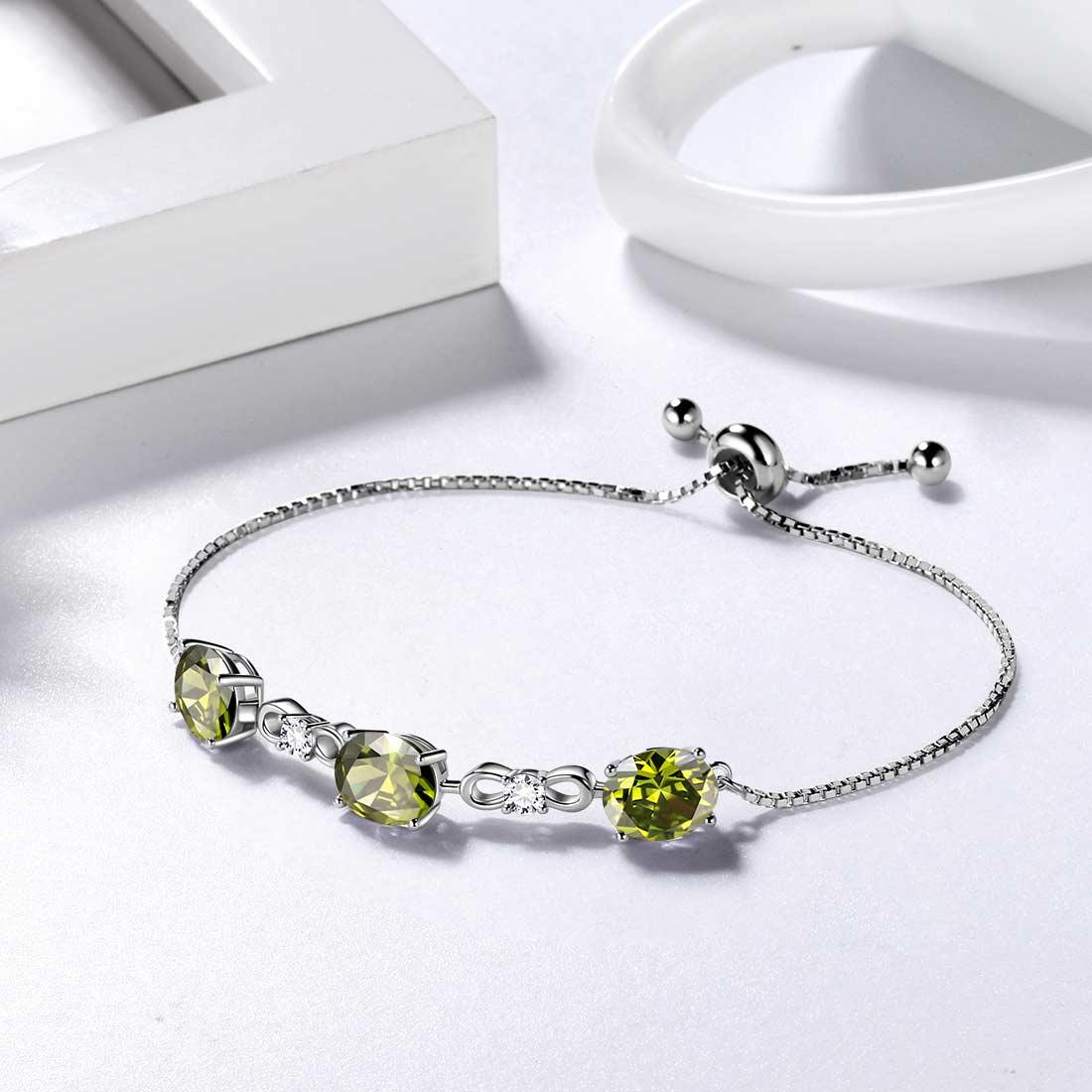 Bracelet - Womens 10k Gold Green Peridot Bracelet - Heart Cut Gemstone  Tennis Bracelet - Ladies Valentines Day Gift – Blingschlingers Jewelry