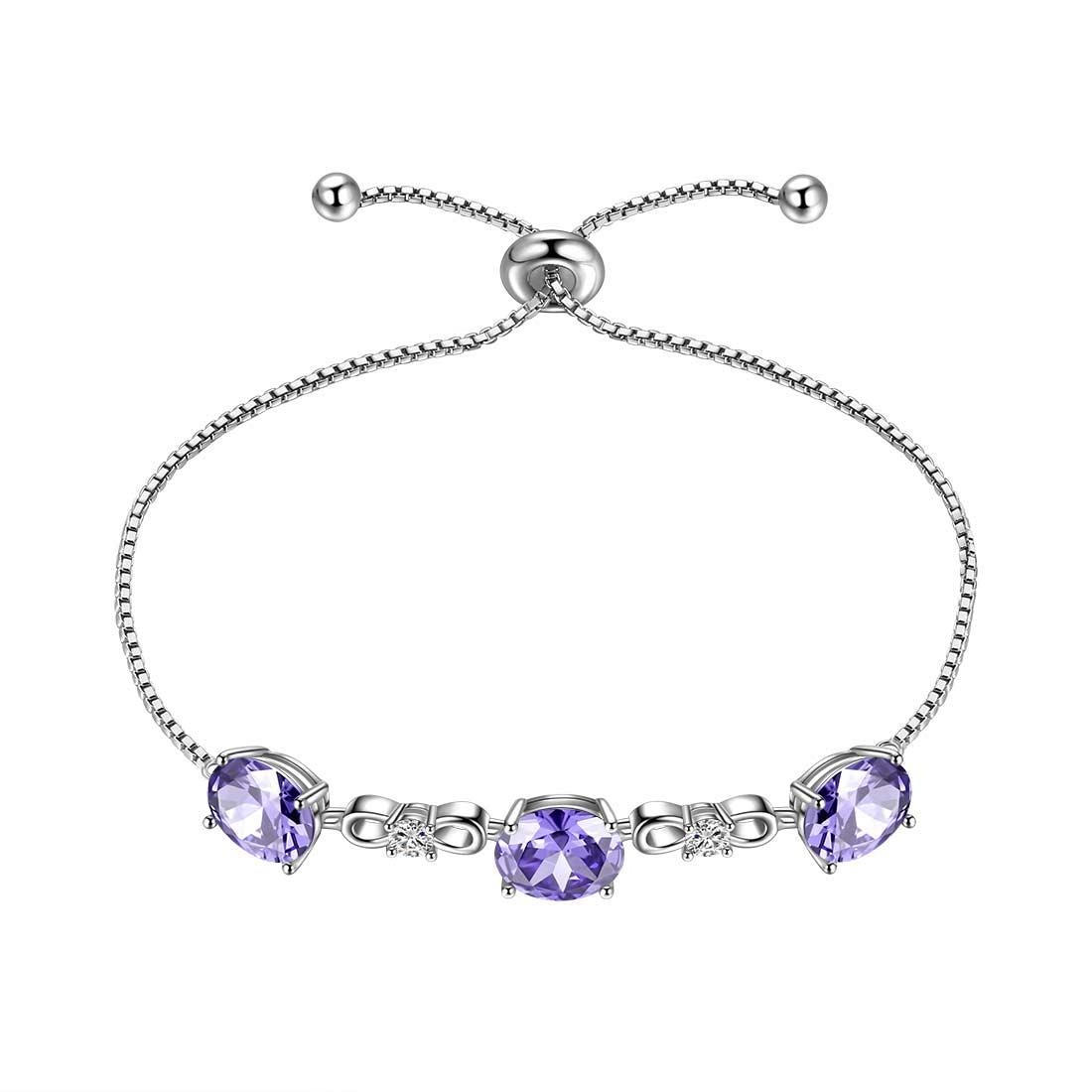 Round Birthstone June Alexandrite Bracelet Sterling Silver - Bracelet - Aurora Tears