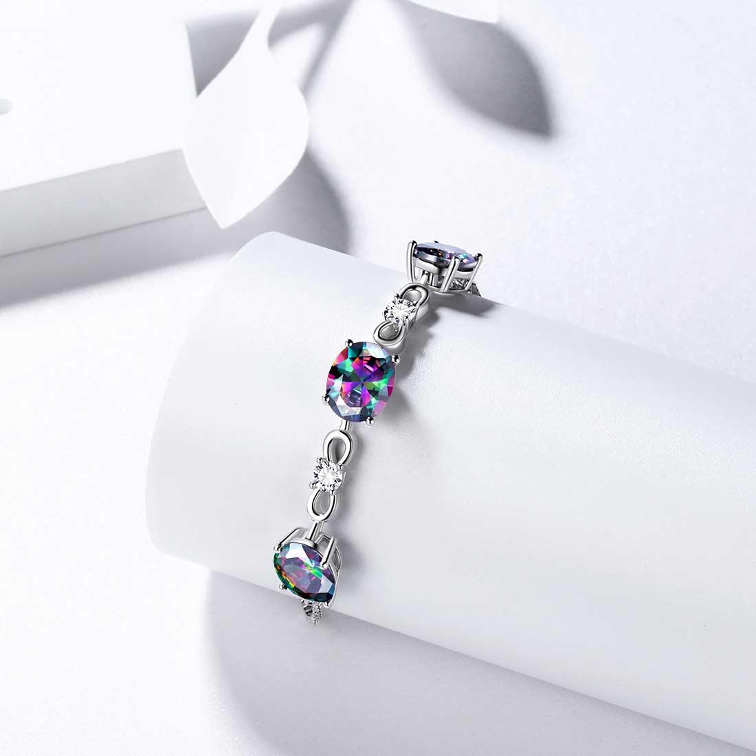 Designer Rainbow Mystic Topaz Bangle 925 Sterling Silver Cuff Bracelet  jewelry  eBay