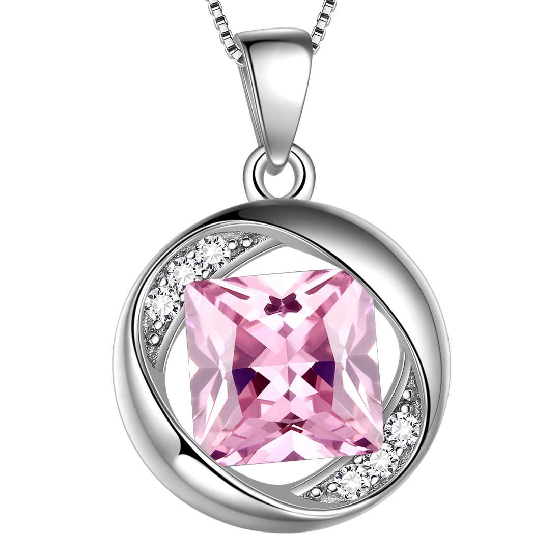 Round Birthstone October Tourmaline Necklace Pendant - Necklaces - Aurora Tears