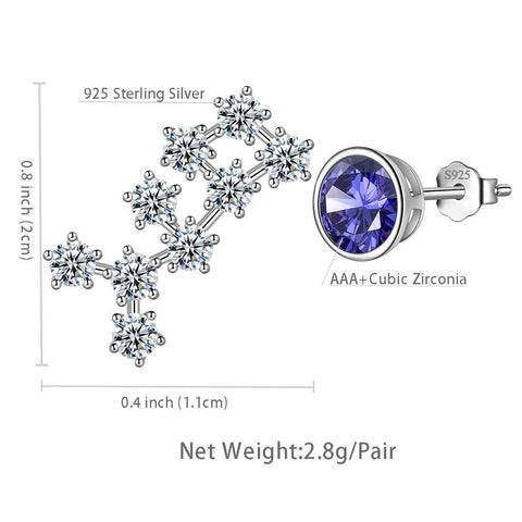 Sagittarius Earrings December Birthstone Zodiac Studs - Earrings - Aurora Tears