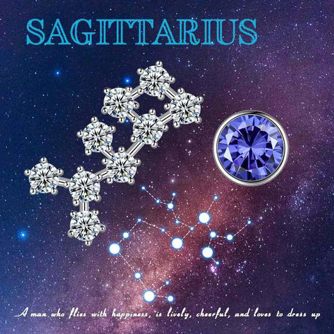 Sagittarius Earrings December Birthstone Zodiac Studs - Earrings - Aurora Tears