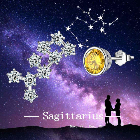 Sagittarius Earrings November Birthstone Zodiac Studs - Earrings - Aurora Tears