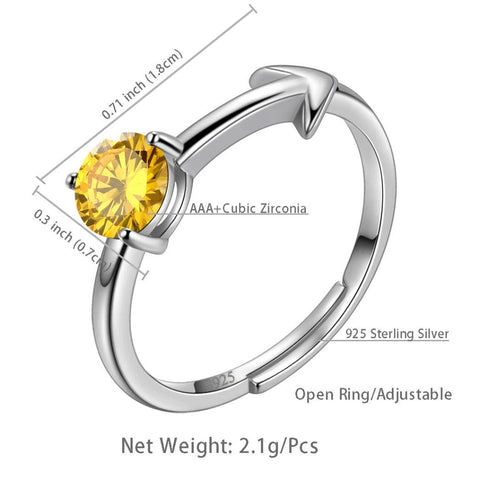 Sagittarius Ring November Citrine Birthstone Zodiac - Rings - Aurora Tears