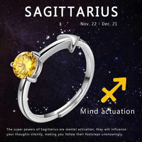 Sagittarius Ring November Citrine Birthstone Zodiac - Rings - Aurora Tears