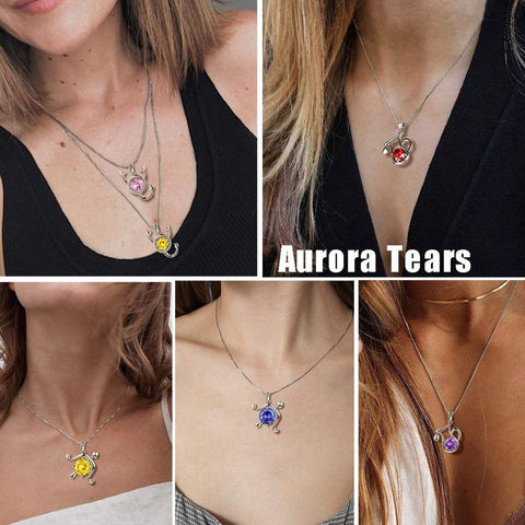 Zodiac Sagittarius Necklace December Birthstone Pendant Crystal - Necklaces - Aurora Tears