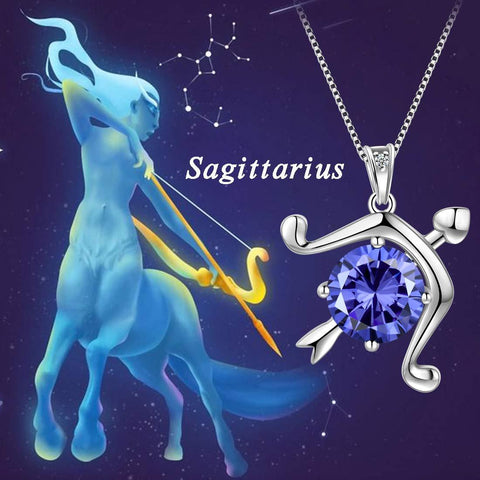 Zodiac Sagittarius Necklace December Birthstone Pendant Crystal - Necklaces - Aurora Tears