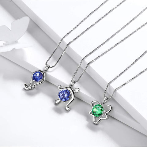 Zodiac Sagittarius Necklace December Birthstone Pendant Crystal - Necklaces - Aurora Tears