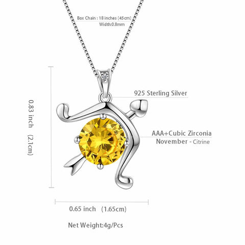 Zodiac Sagittarius Necklace November Birthstone Pendant Crystal - Necklaces - Aurora Tears