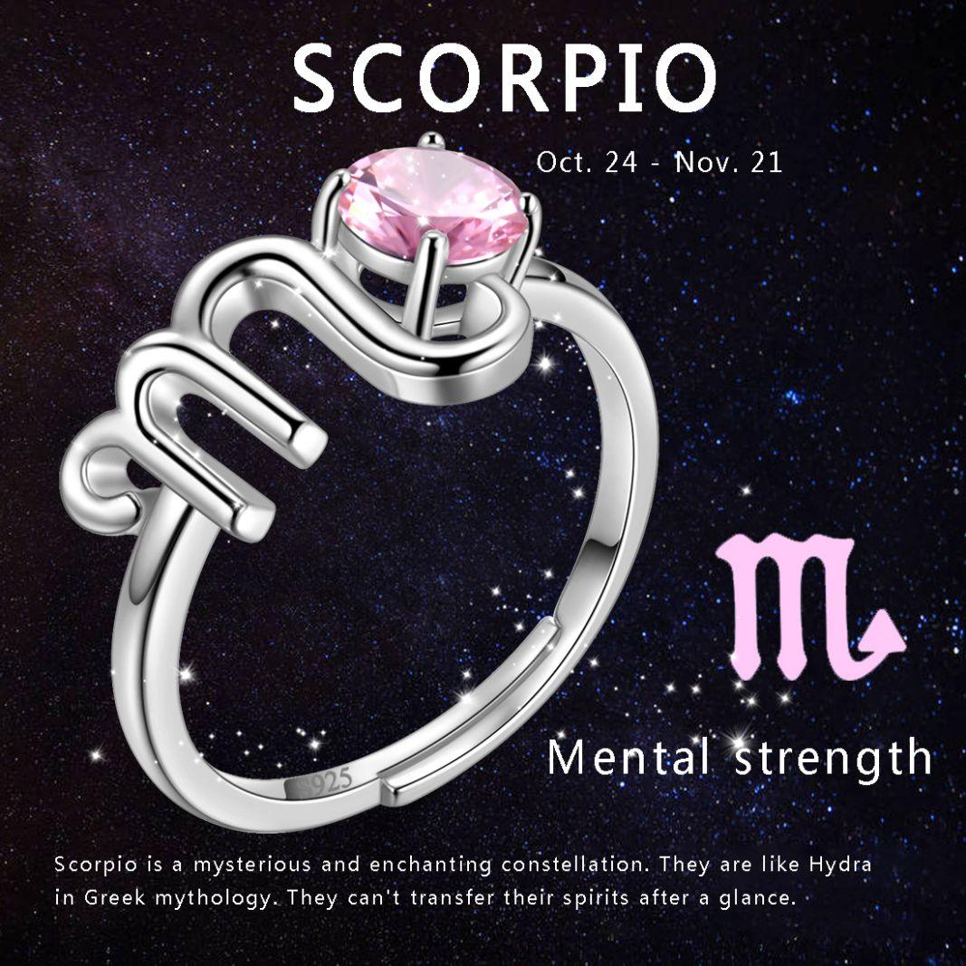 Scorpio Ring October Tourmaline Birthstone Zodiac - Rings - Aurora Tears