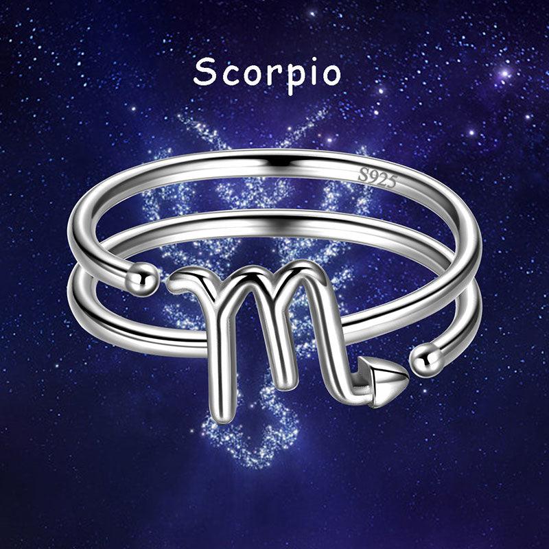 Scorpio Rings Zodiac Sign Jewelry 925 Sterling Silver - Rings - Aurora Tears