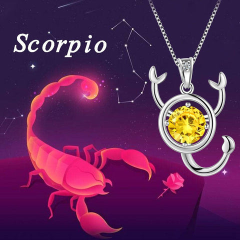 Scorpio Zodiac Necklace November Birthstone Pendant Crystal - Necklaces - Aurora Tears