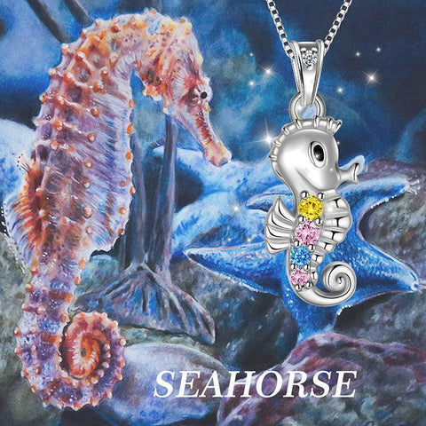 Seahorse Mini Animal Pendant Necklace 925 Sterling Silver - Necklaces - Aurora Tears