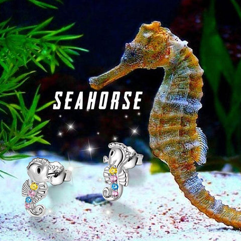 Seahorse Mini Animal Studs Earrings 925 Sterling Silver - Earrings - Aurora Tears