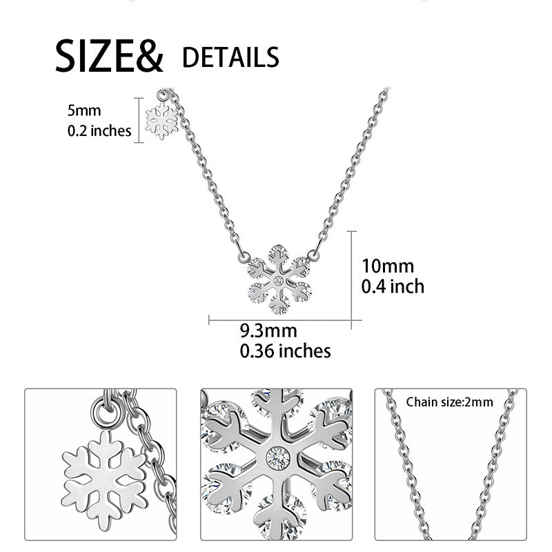 Snowflake Necklace for Women Girls Stainless Steel - Necklaces - Aurora Tears