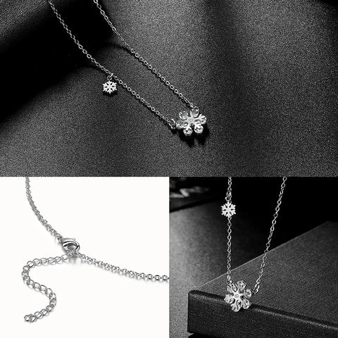 Snowflake Necklace for Women Girls Stainless Steel - Necklaces - Aurora Tears