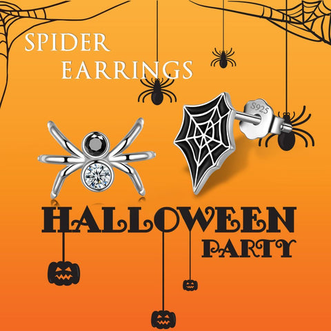 Asymmetry Spider Stud Earrings Halloween Party Costume Accessories - Earrings - Aurora Tears Jewelry