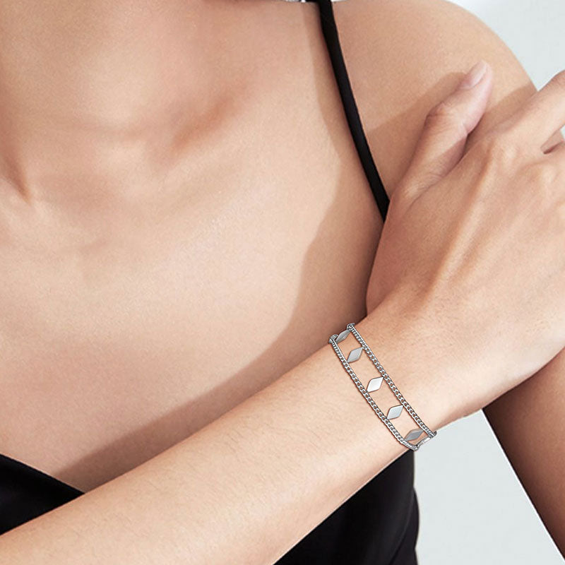 Stainless Steel Layered Link Bracelets for Women - Bracelet - Aurora Tears