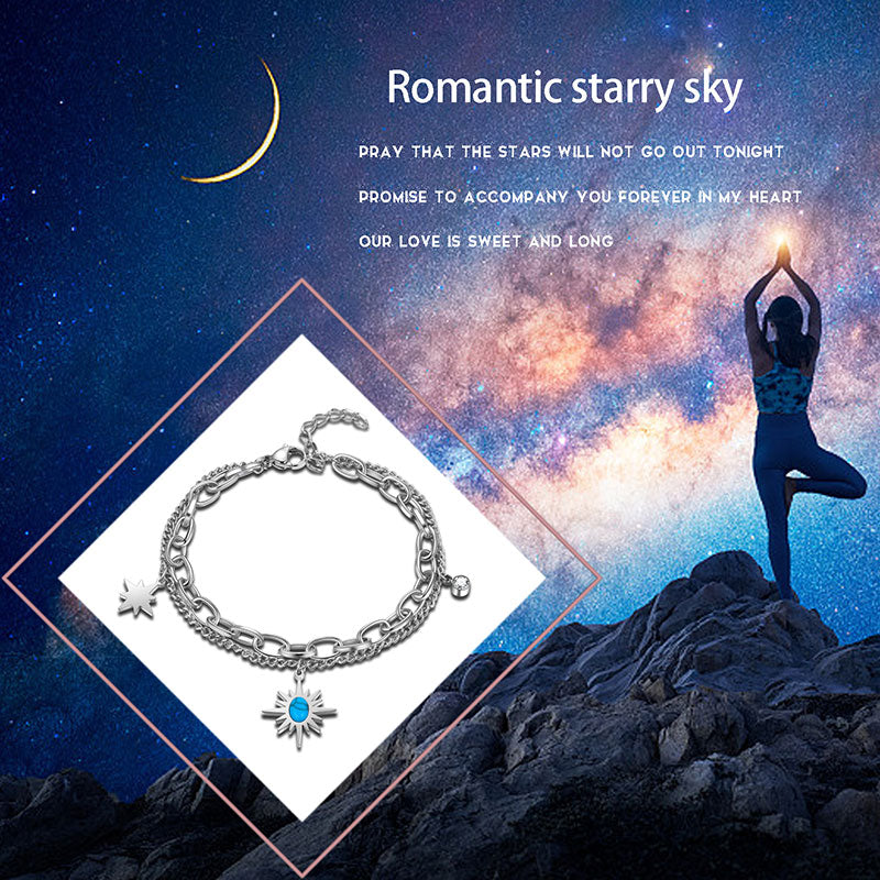 Stainless Steel Sun Star Link Bracelets for Women - Bracelet - Aurora Tears