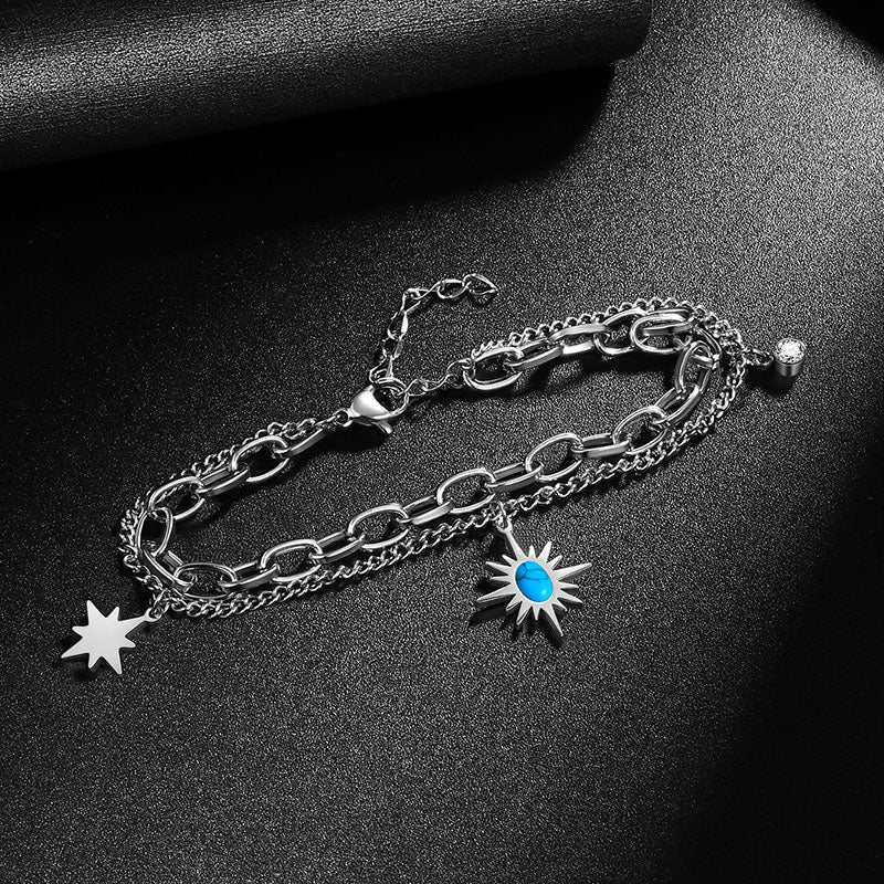 Stainless Steel Sun Star Link Bracelets for Women - Bracelet - Aurora Tears