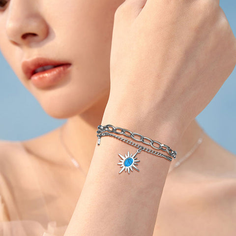 Stainless Steel Sun Star Link Bracelets for Women - Bracelet - Aurora Tears