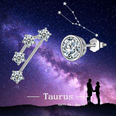 Taurus Earrings April Birthstone Zodiac Studs - Earrings - Aurora Tears