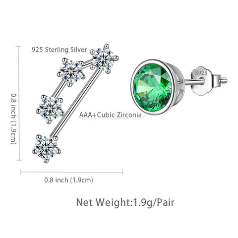 Taurus Earrings May Birthstone Zodiac Studs - Earrings - Aurora Tears