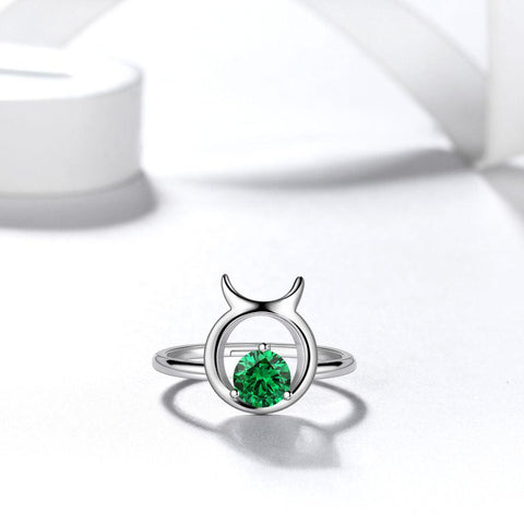 Taurus Ring May Emerald Birthstone Zodiac - Rings - Aurora Tears