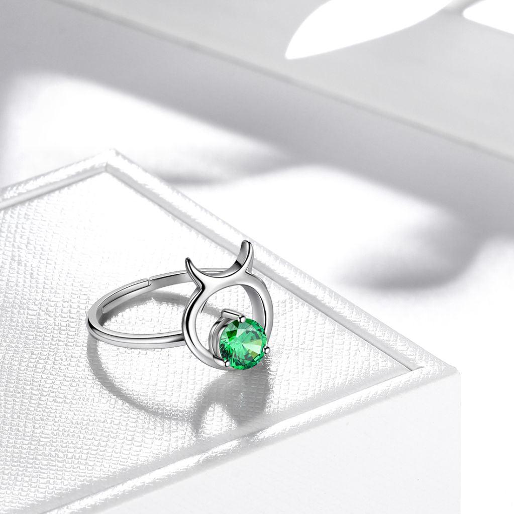 Taurus Ring May Emerald Birthstone Zodiac - Rings - Aurora Tears