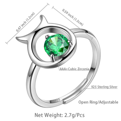 Taurus Ring May Emerald Birthstone Zodiac - Rings - Aurora Tears