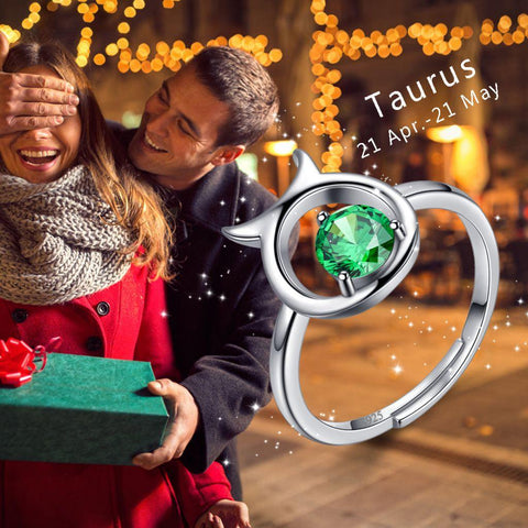 Taurus Ring May Emerald Birthstone Zodiac - Rings - Aurora Tears