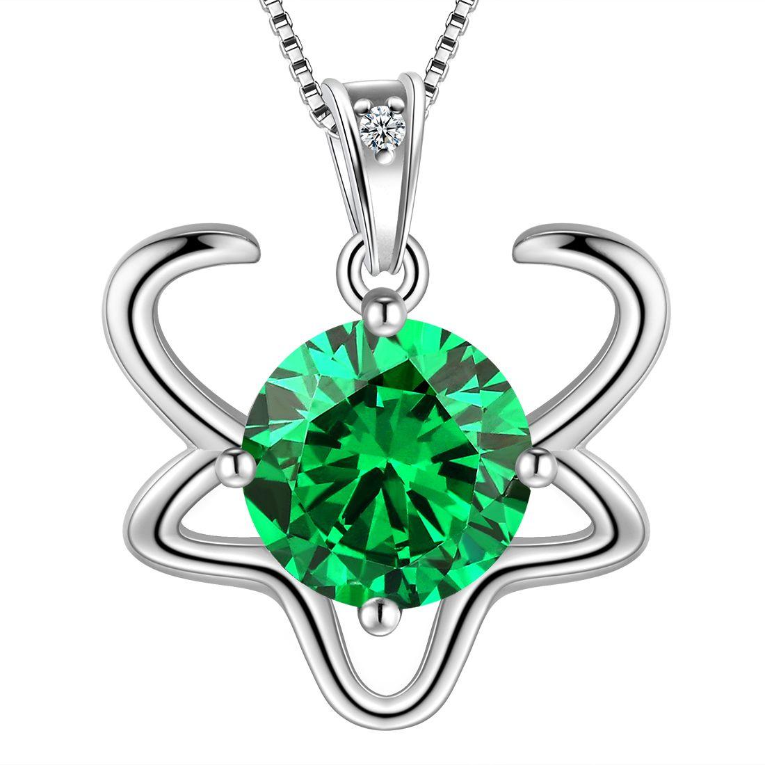Taurus Zodiac Necklace May Birthstone Pendant Crystal - Necklaces - Aurora Tears