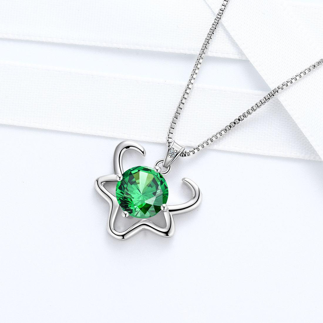 Taurus Zodiac Necklace May Birthstone Pendant Crystal - Necklaces - Aurora Tears