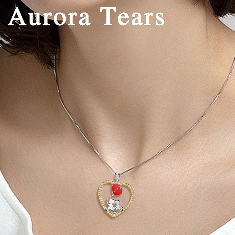 Boy Girl Love Heart Red Balloon Pendant Necklace - Necklaces - Aurora Tears