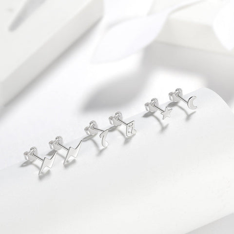 Mini Stud Earrings Set - Star Moon Flash Music Note - Earrings - Aurora Tears