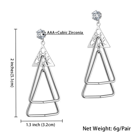 Triangle Dangle Drop Earrings Women Stainless Steel - Earrings - Aurora Tears