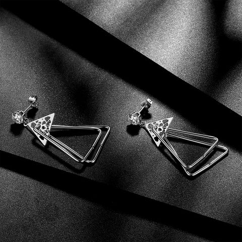 Triangle Dangle Drop Earrings Women Stainless Steel - Earrings - Aurora Tears