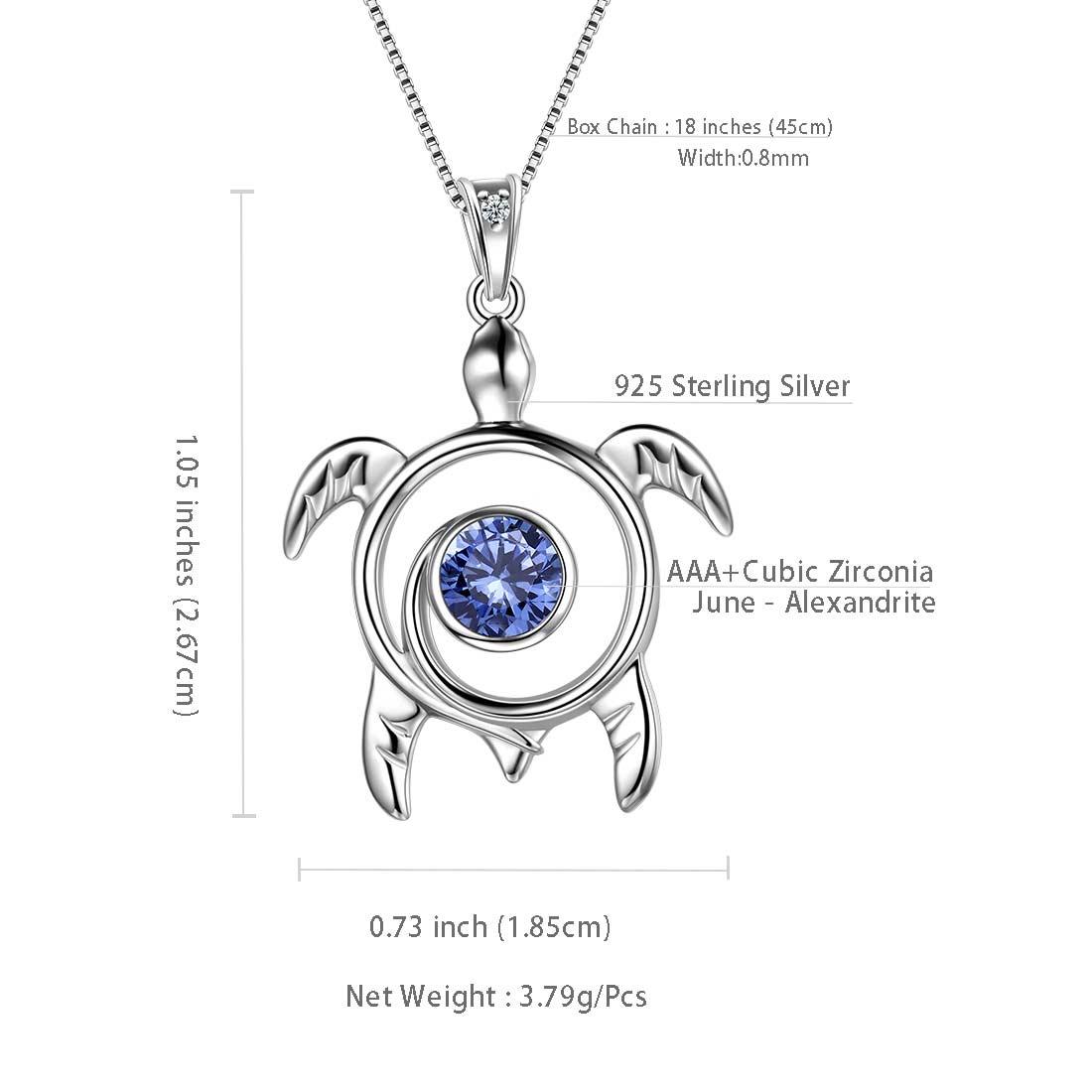 Turtle Birthstone December Tanzanite Necklace Pendant - Necklaces - Aurora Tears